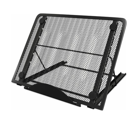 Изображение товара Подставка для книг, ноутбуков, планшетов BRAUBERG Germanium 240x195x20 мм, черная, металл 237987