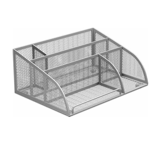 Изображение товара Подставка-органайзер BRAUBERG Germanium 5 секций, 255x180x105 мм, металл, серебро 237974