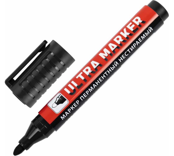 Изображение товара Перманентный маркер BRAUBERG ULTRA MARKER черный, 3.5 мм, с клипом 152204