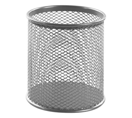 Изображение товара Подставка-органайзер BRAUBERG Germanium круглое основание, 100x89 мм, серебро, металлическая 237988