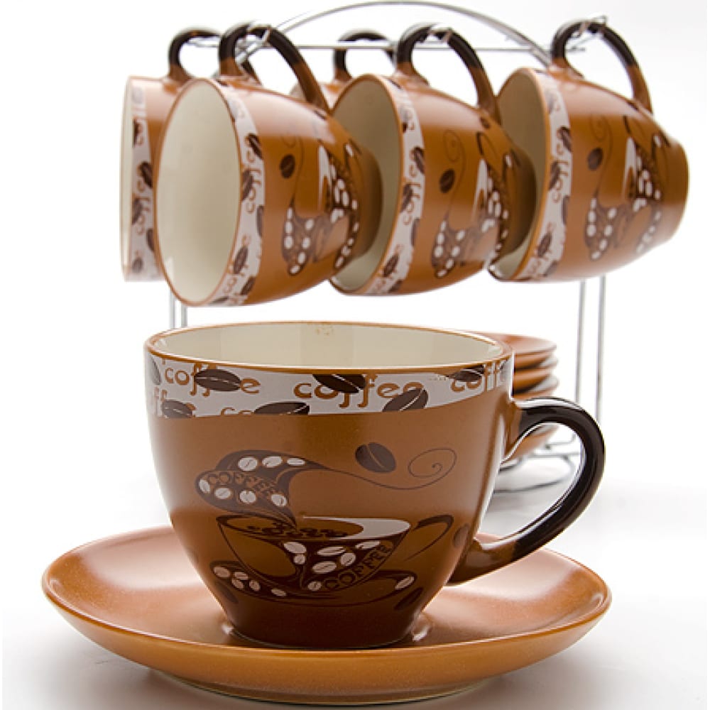 Чайный сервиз LORAINE, цвет светло-коричневый 23540 LR (х6) - фото 1