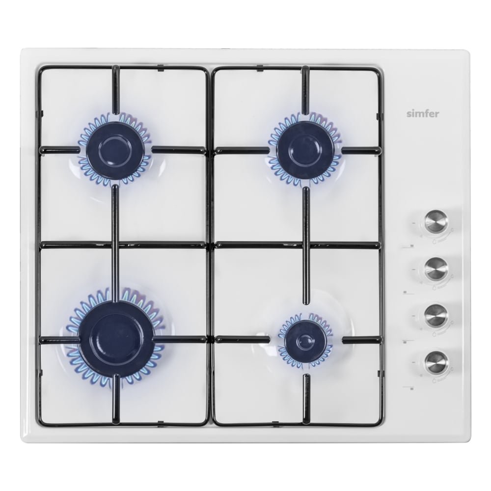 Изображение товара Газовая варочная панель SImfer Comfort с автоподжигом, белая, 4 конфорки