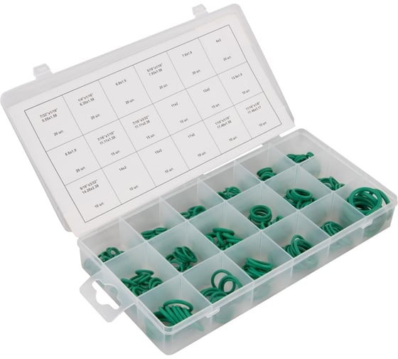 Изображение товара Набор уплотнительных колец резиновых, бензомаслостойких, термостойких для кондиционеров авто, 270шт WIEDERKRAFT WDK-214044