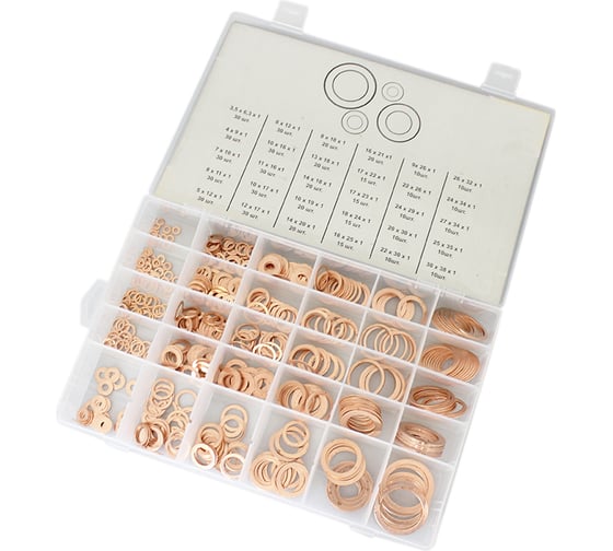 Изображение товара Набор медных шайб 580 шт WIEDERKRAFT WDK-214069