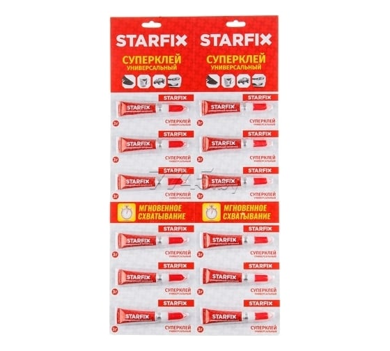 Изображение товара Универсальный Суперклей STARFIX 3 г х 12 штук SM-42379-1