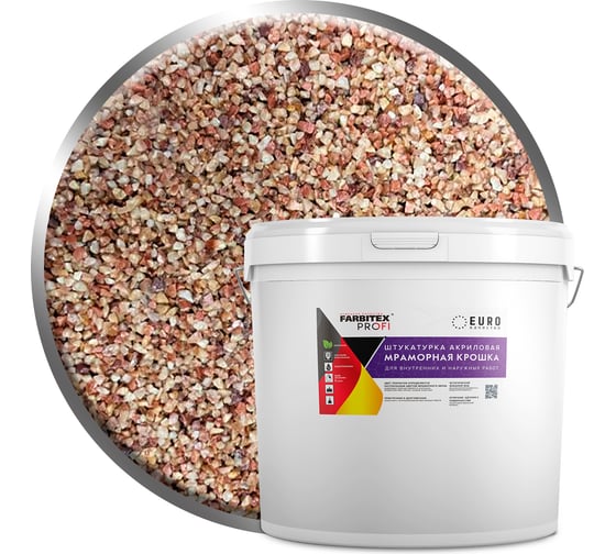 Изображение товара Акриловая штукатурка Farbitex (мраморная крошка; крупнозернистая; 1,5-2 мм; карамельный) 4300011182