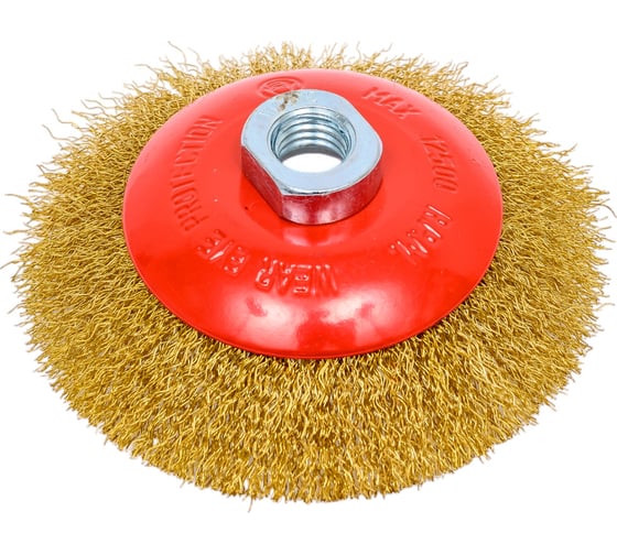 Изображение товара Щетка тарелка (115 мм, М14, латун. витая проволка) для ушм BEOROL 245852