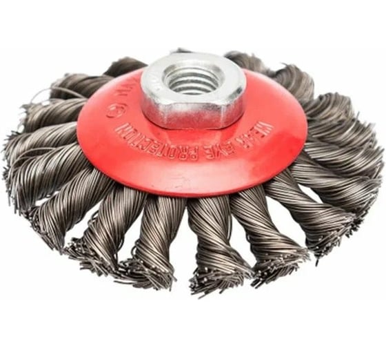 Изображение товара Щетка плоская (100 мм, М14, кручен. проволка 0,5 мм) для ушм BEOROL 245853