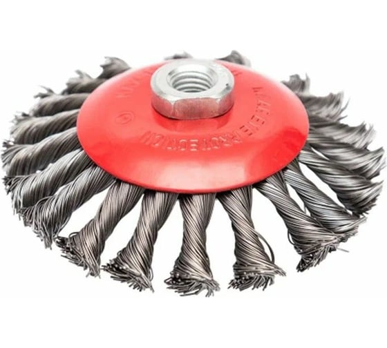 Изображение товара Щетка плоская (125 мм, М14, кручен. проволка 0,5 мм) для ушм BEOROL 245854