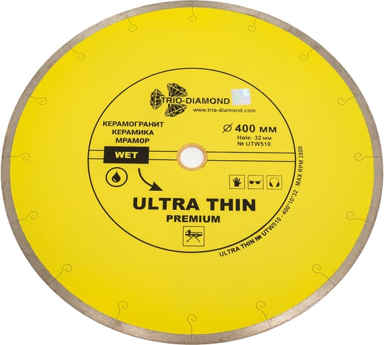 Изображение товара Диск алмазный отрезной TRIO-DIAMOND сплошной ультратонкий 400x32 Ultra Thin Premium UTW510