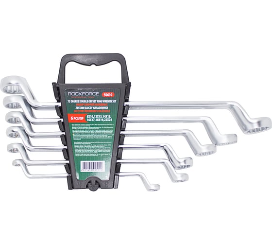 Изображение товара Набор накидных ключей Rockforce 12-гранных 75град, 6пр. RF-50610(51028)