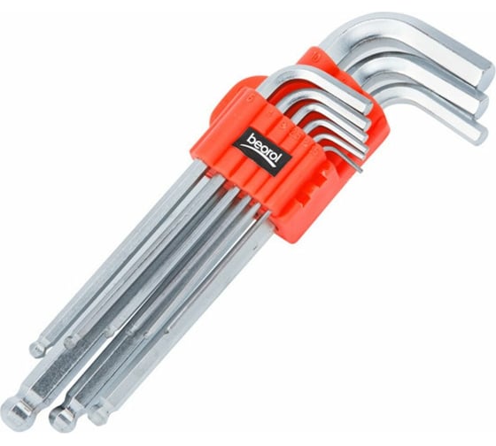 Изображение товара Набор удлиненных шестигранных ключей BEOROL HEX с шаром, 1,5-10 мм, 9 шт. 245239