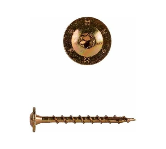 Изображение товара Саморезы по дереву КРЕП-КОМП желтые, с прессшайбой ПРОФИ HIMTEX 8.0x60 мм, 50 шт. 08060Wh