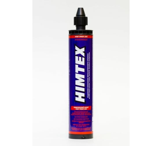 Изображение товара КРЕП-КОМП Химический анкер HIMTEX VESF PROFI-200 400 ml Всесезонный для любого бетона, кирпича+1 насадка(шт.) ха400