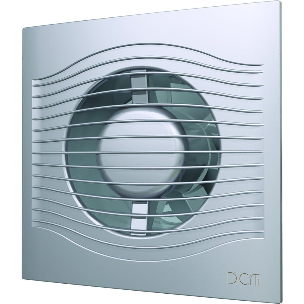 Осевой вытяжной вентилятор DICITI SLIM 4C gray metal с обратным клапаном D100, декоративный 87-994