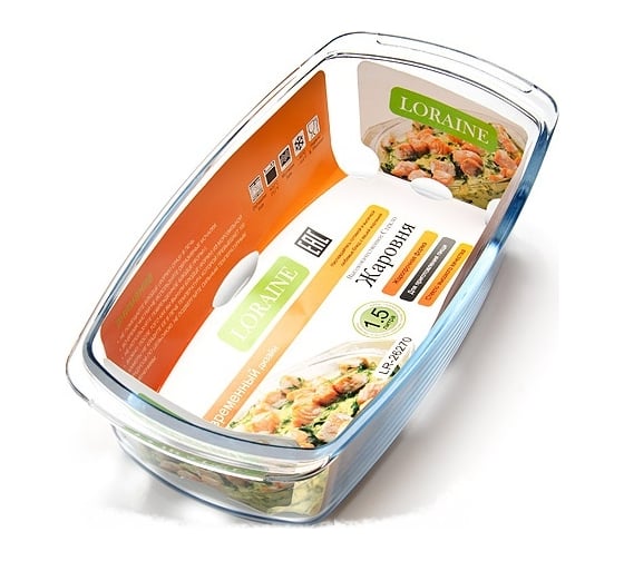 Изображение товара Стеклянная жаровня LORAINE 26270 Жаровня стекло 1,5л LR (х12)