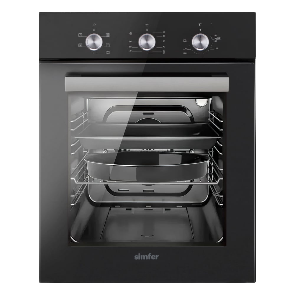 Изображение товара Электрический духовой шкаф SImfer 5 режимов конвекции черный с таймером