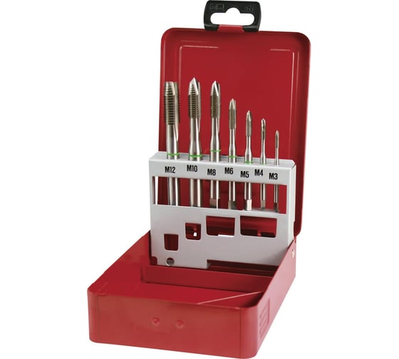 Изображение товара Набор машинных метчиков RUKO M3-М12 мм HSSE 7 предметов 245061