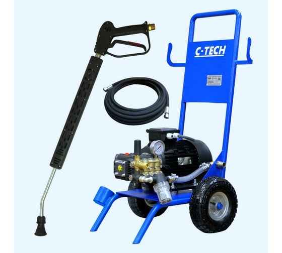 Изображение товара Гидродинамическая установка высокого давления C-TECH NEXT BM1914 в комплекте (190 бар, 14 л/мин, 4 кВт) NBM1914ET1E4BP2FMT-10-SPG6