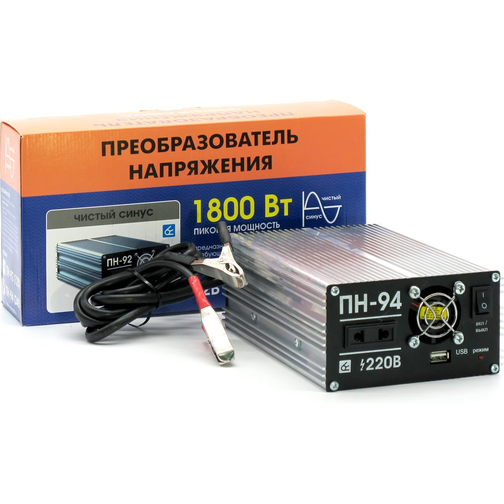 Изображение товара Преобразователь напряжения Вымпел ПН-94 24-22, чистый синус, 1800 Вт 5245
