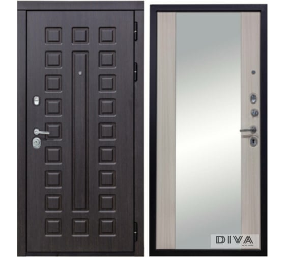 Изображение товара Дверь DIVA МД-30 Зеркало 2050x860 мм Правая Венге-Сандал УТ-00072442