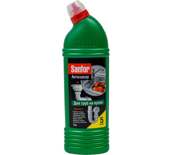 Изображение товара Средство для очистки труб SANFOR ПРОЧИСТКА ТРУБ НА КУХНЕ 1000 г 10742