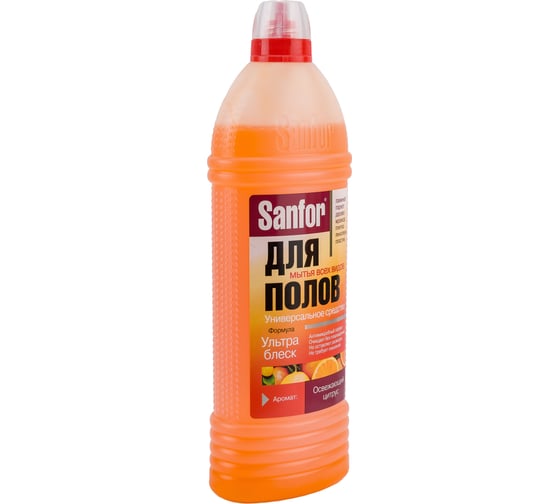 Изображение товара Универсальное средство для мытья полов SANFOR УЛЬТРА БЛЕСК Освежающий цитрус 1000 мл 9841