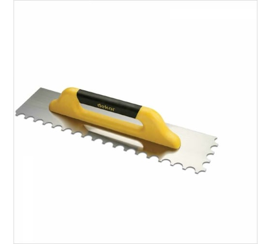 Изображение товара Зубчатая малка DEKOR HASSAN 120x485 мм, волнообразный зуб, пластиковая ручка, нержавеющая сталь 487