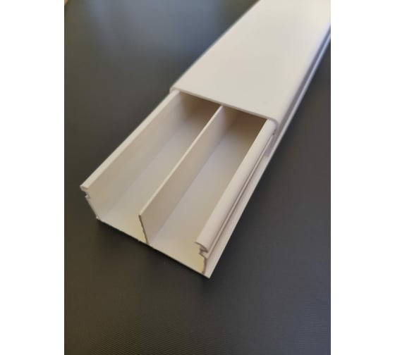 Изображение товара Кабельный канал SPL 40x20x2000мм с перегородкой, белый, 20 шт. 040011S