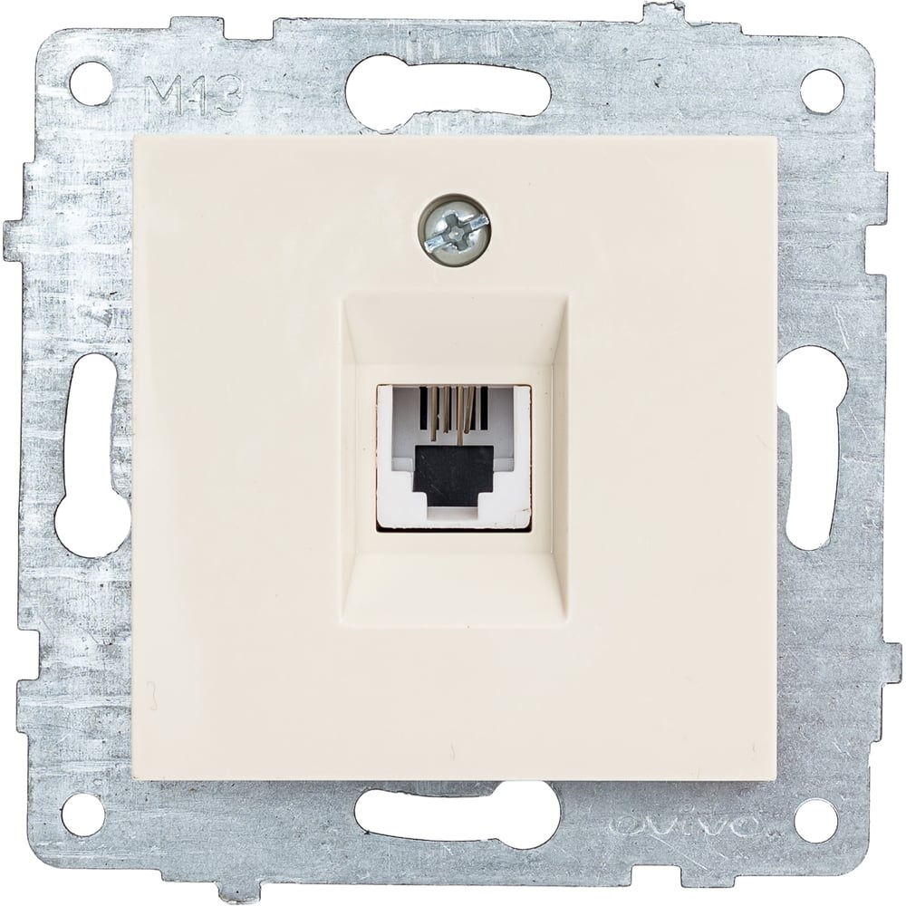 Изображение товара Механизм телефонной 1-местной розетки OVIVO крем 600-000302-221