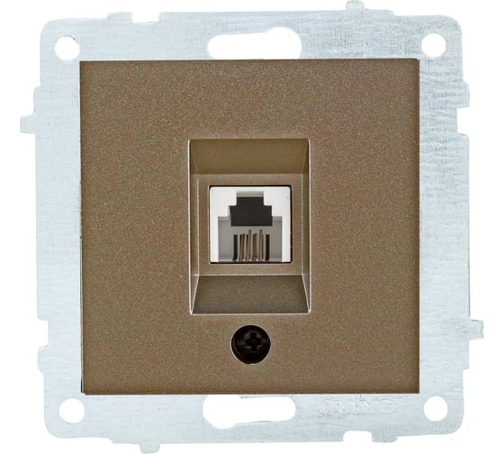 Изображение товара Механизм 1-местной телефонной розетки OVIVO мокко 600-000319-221