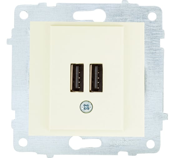 Изображение товара Механизм розетки USB OVIVO 5V-2A 2 порта, крем, 600-000302-247