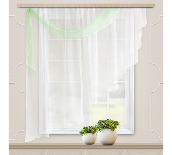 Изображение товара Комплект штор для кухни witerra весна, 280x160, белый левый 45745
