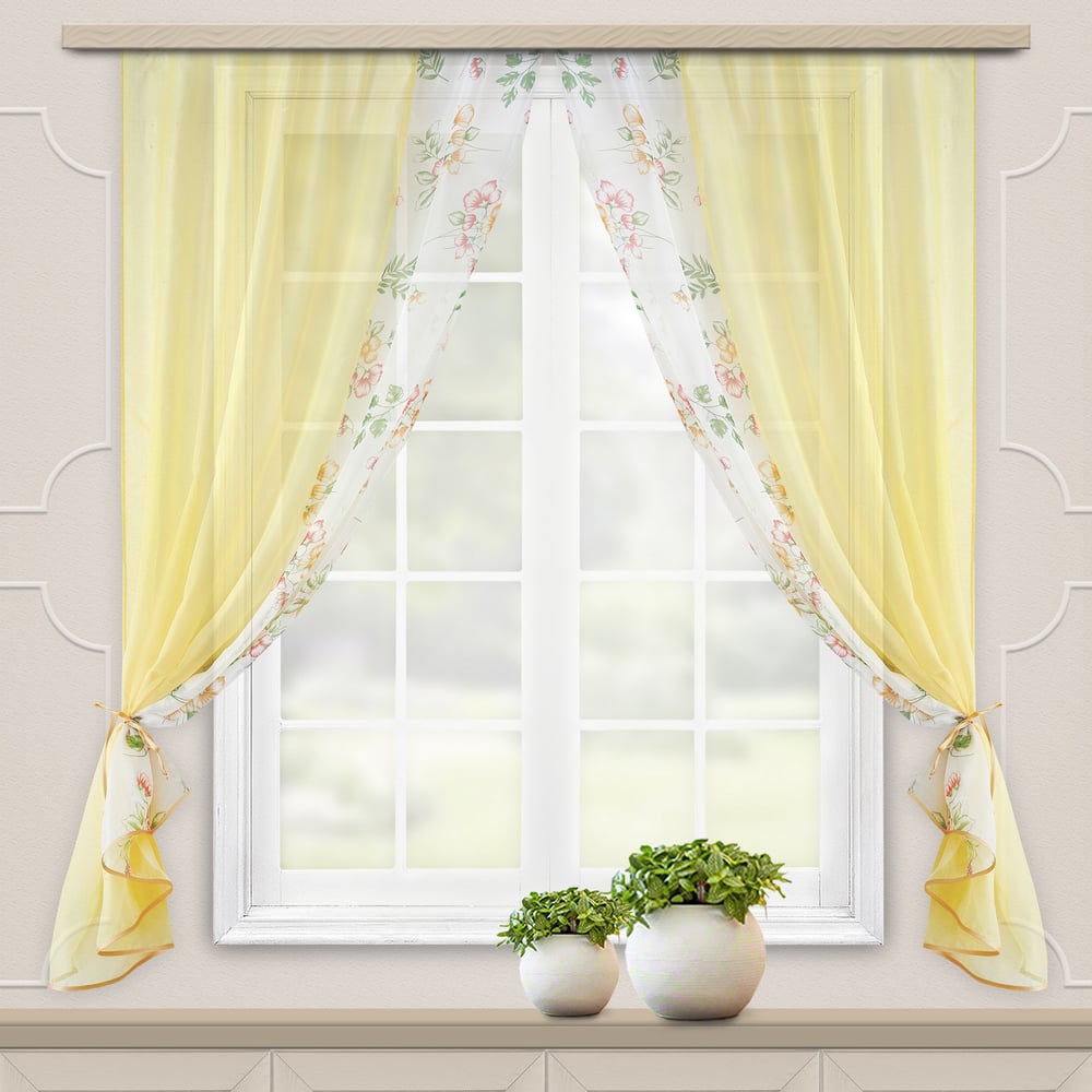 Изображение товара Комплект штор для кухни witerra арина золото 2 шт стиль прованс 180x240 см