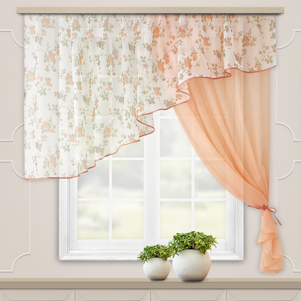 Изображение товара Комплект штор для кухни Witerra Византия 280x160 персиковый прованс