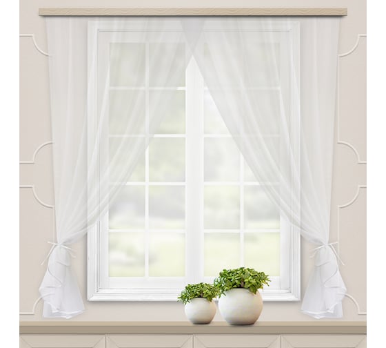Изображение товара Комплект штор для кухни witerra дороти, 280x180, белый 45871