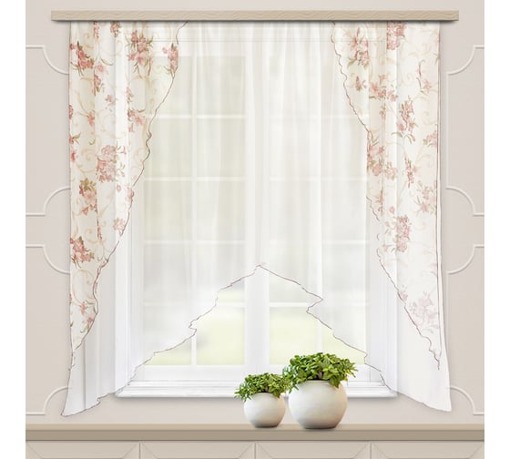 Изображение товара Комплект штор для кухни witerra офелия, 300x160, какао 104125