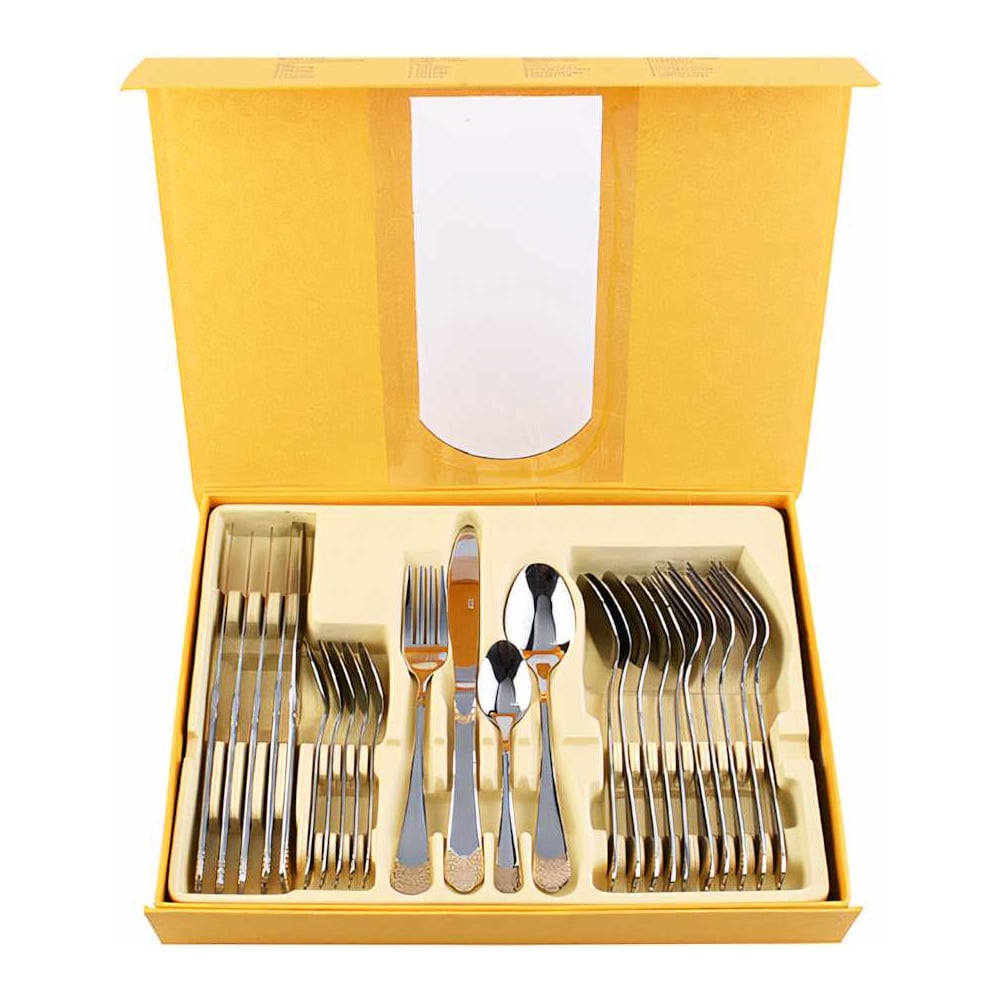 Изображение товара Набор столовых приборов MAYER&BOCH 24 предмета узор серебро золото