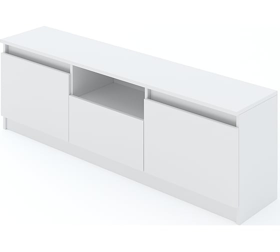 Изображение товара Тумба ТВ ФЕЛИКС МАРКЕТПЛЕЙС МКП-ТМТВ140x30-В1-1068 Белый шагрень ПК-МКП-ТМТВ140Х30-В1-1068