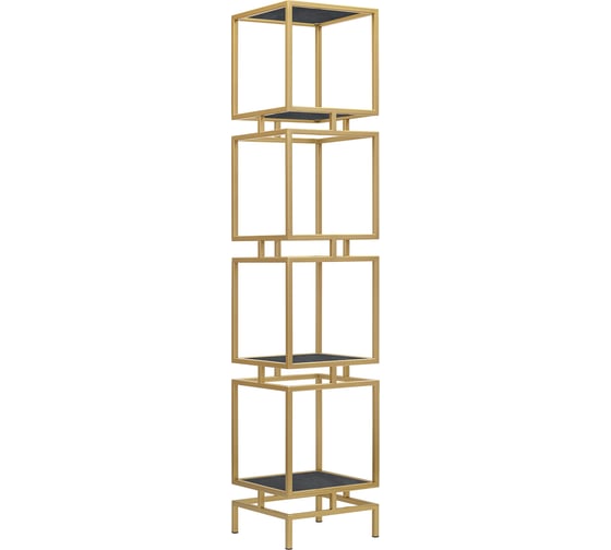 Изображение товара Стеллаж GreenWeen CUBIC-4, золотой каркас, полки керамика Antracite, 1965x400x400 GW-CUBIC-4-G-KA
