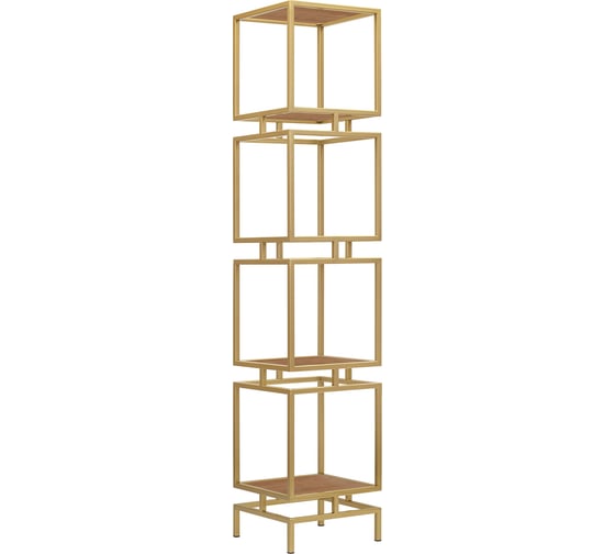 Изображение товара Стеллаж GreenWeen CUBIC-4, золотой каркас, полки ЛДСП Робиния, 1965x400x400 GW-CUBIC-4-G-LD-R