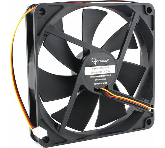 Изображение товара Вентилятор Gembird 140x140x25 гидродинамический 3 pin провод 40 см D14025HM-3