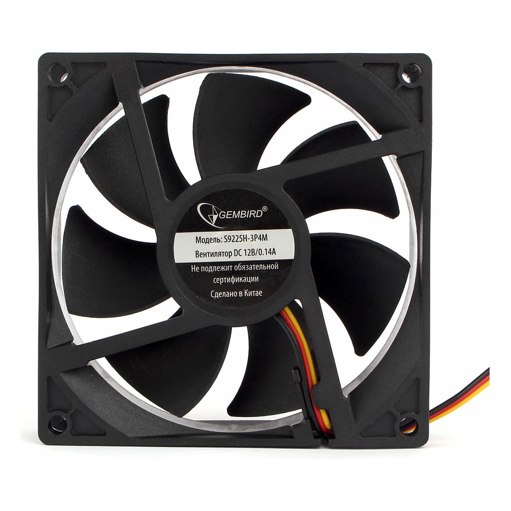 Изображение товара Вентилятор Gembird 92x92x25 гидродинамический тихий 3-pin/Molex