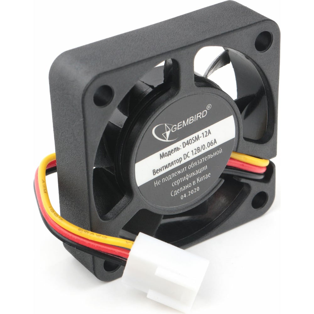 Изображение товара Вентилятор Gembird D40SM-12A 40x40x10 мм на 3-pin воздушное охлаждение