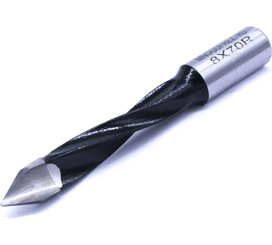 Изображение товара Сверло присадочное сквозное усиленное KJ2-V80204R (8х70 мм; хв-к 10 мм; правое вращение) МНОГОФРЕЗ 6630