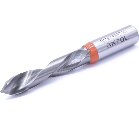 Изображение товара Сверло присадочное сквозное усиленное KJ1-V40208L (8х70 мм; хв-к 10 мм; левое вращение) МНОГОФРЕЗ 6575