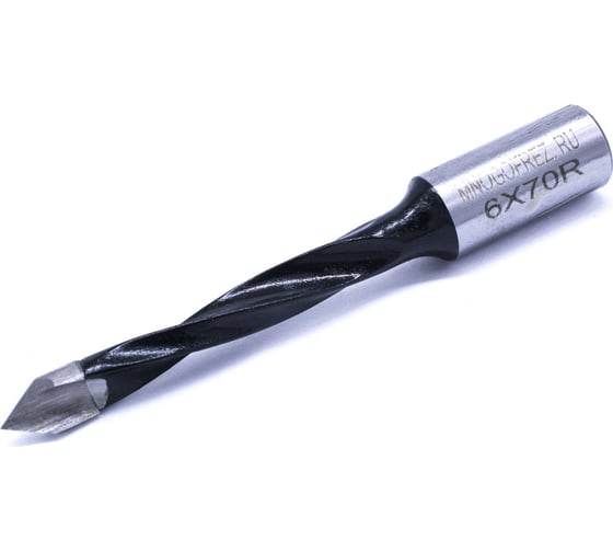 Изображение товара Сверло присадочное сквозное усиленное KJ2-V80202R (6х70 мм; хв-к 10 мм; правое вращение) МНОГОФРЕЗ 6626