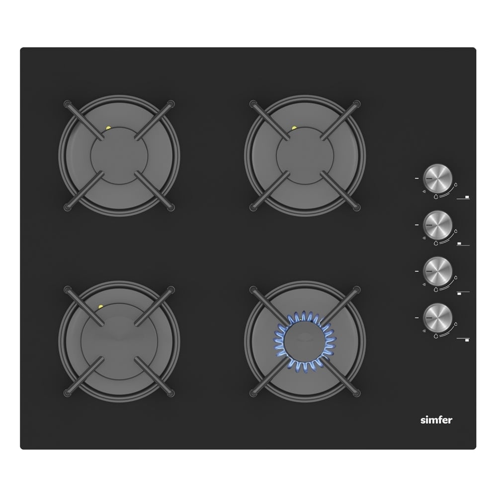 Изображение товара Газовая варочная панель Simfer H60K40S000 с газ-контролем и стеклянной поверхностью