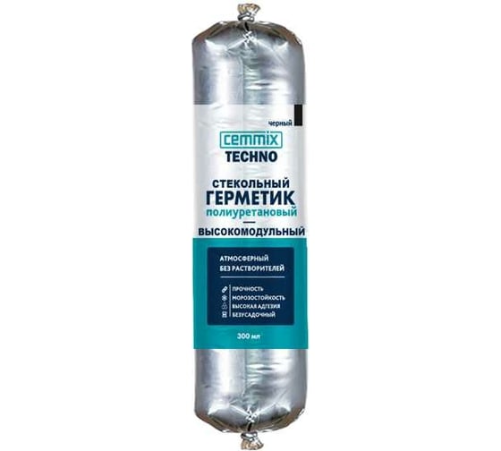 Изображение товара Полиуретановый клей-герметик CEMMIX (стекольный; 300 мл; черный) KG300B