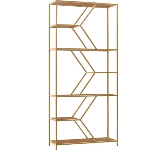 Изображение товара Стеллаж GreenWeen MALTA MINI, золотой каркас, полки ЛДСП Робиния, 1750x800x300 GW-MALTA-MINI-G-LD-R